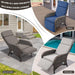 Versatile Outdoor Recliner Chair - Reclining Patio Chair with Adjustable Backrest and Footrest, All-Weather Wicker Chaise Lounge Chair Outdoor for Pool Deck Brown Beige