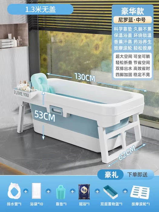 Portable Folding Bathtub for Adults Hot Bath Spa Plastic Bathtubs Children Swimming Pool Bucket Sauna Lid Cover House Bath Tub Z