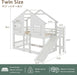 TwinOverTwin Bunk Bed Premium Solidwood White Slide
