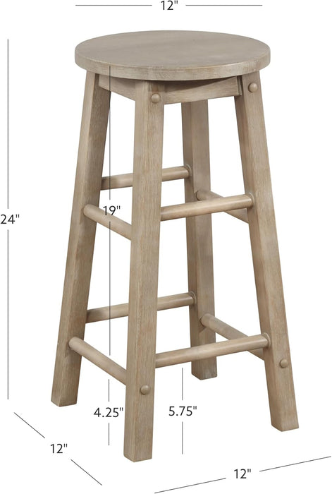 Zeke Grey Wash 24" Counter Stool with round Seat