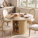 43"-79" Extendable Dining Table for 4-8 with Storage Base, Natural Oak