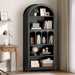 70.9" Tall Arched Bookcase, Wooden Open Display Shelves, Black | 5-Tier Book Shelf with Storage, Farmhouse Arched Cabinet for Bedroom, Home Office, Living Room