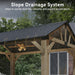 10' X 12' Outdoor Wood Gazebo, Hardtop Gazebo Permanent Wooden Pavilion with Gable Galvanized Steel Roof for Patio, Garden, Backyard, Natural