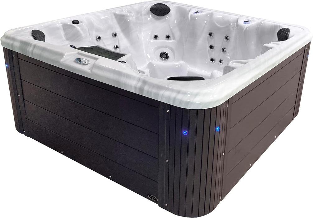 Insight Outdoor Hot Tub, 6-7 Person 34-Jet, 86-Port Non-Lounger Acrylic Spas with Ice Bucket by