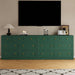7 Drawer Dresser for Bedroom, Green Wood Chest of Drawers