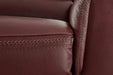 Alessandro Contemporary Leather Power Reclining Sofa with Adjustable Headrest, Red