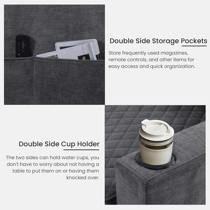 Light Grey Multifunctional Convertible Sofabed With Massage