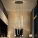 Six Ring LED Dimmable Black Chandelier CeilingLight