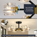 Black Six Light Crystal Industrial Sputnik Chandelier
