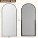 Full Length Mirror, 76"X34" Floor Mirror with Stand, Hanging Mounted Mirrors for Bedroom, Living Room, Cloakroom, Dining Room, Black, Arched
