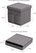 Set of 2 Ottomans with Storage Pockets - 15-Inch Folding Foot Rests or Storage Organizers for Bedroom, Living Room, or Dorm by  (Gray)