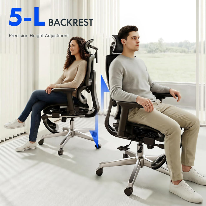 FLEXISPOT Ergox Premium Ergonomic Office Chair Black-Ft