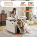 270° Swivel Rocker Recliner with Adjustable Armrests,Oversized Power Nursery Recliner with Heating and Massgae,Rocking Chair Nursery with One-Touch Reset,Double Cup Holder,Faux Leather,Beige