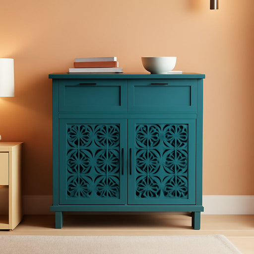 Farmhouse Buffet Cabinet, 2 Door 2 Drawer Sideboard Storage Cabinet