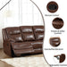 Genuine Leather Manual Recliner Sofa Set, Recliner Chair, Loveseat Reclining Sofa and 3 Seat Recliner Sofa, Couch Furniture Set for Living Room, Meeting Room, Brown(Recliner+Loveseat+Sofa)