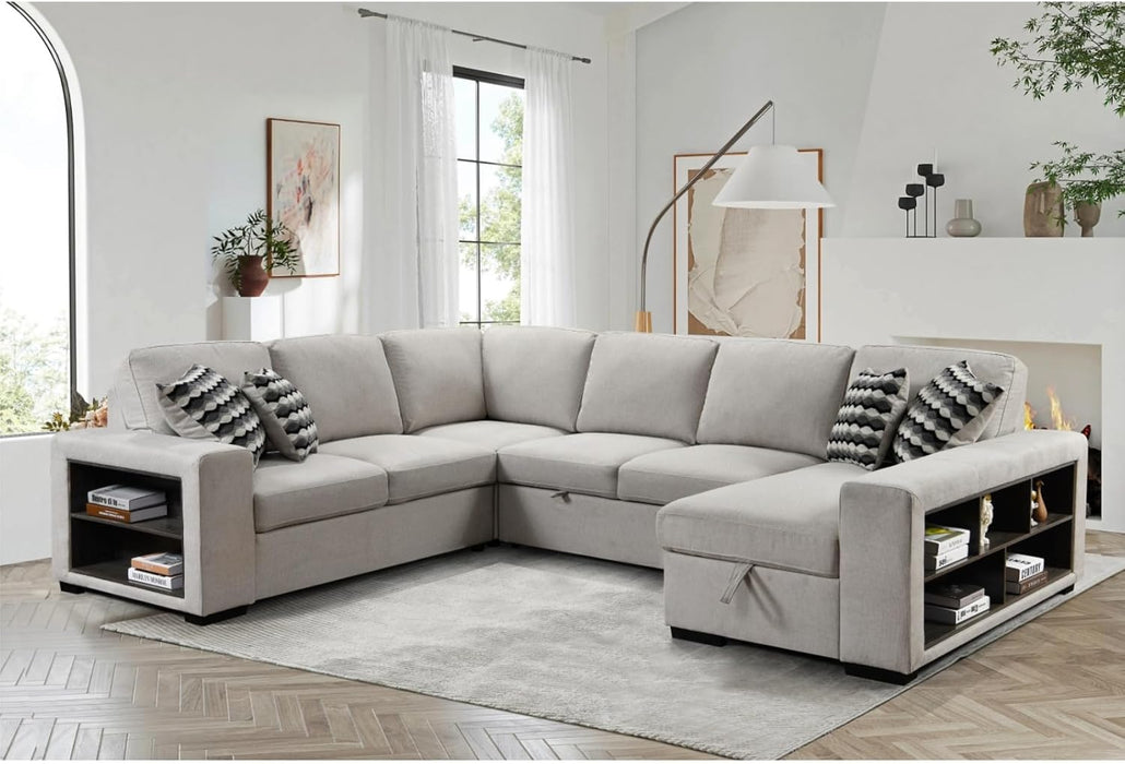 Oversized Sectional Sleeper Sofa with Storage