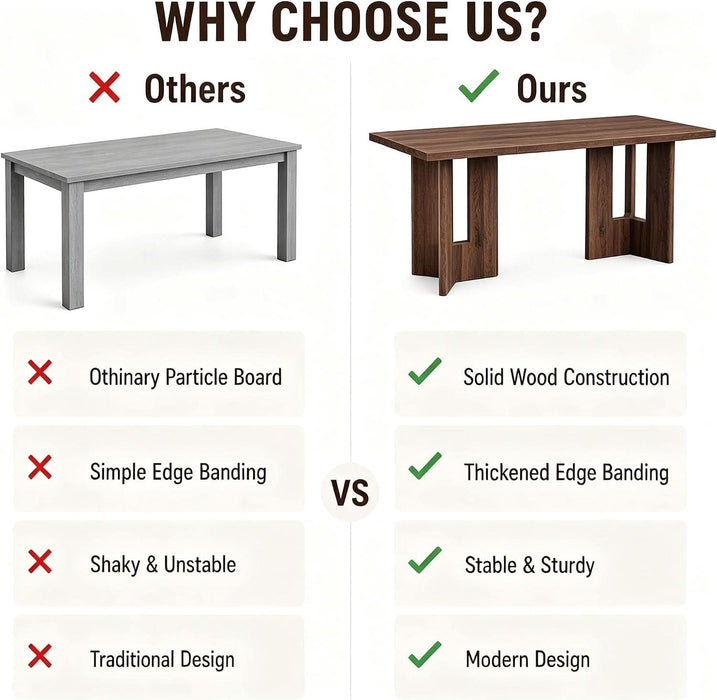 78" Dining Table for 6-8, Kitchen Table for Dining Room