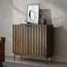 Fluted Buffet Cabinet with Storage, Small Accent Cabinet, Walnut