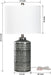 Modern Ceramic Table Lamp, 24.5" Living Room Lamps 3-Way Dimmable Gray Nightstand Lamp with White Shade|Tall Bedside Lamp Desk Decor Lamps for Bedrooms Farmhouse Office End Table Lamps(Bulb Included)