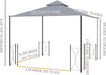 11' X 13' Patio Gazebo, Double Roof Outdoor Gazebo Canopy Shelter with Netting & Curtains, Steel Corner Columns for Garden, Lawn, Backyard and Deck, Gray