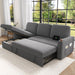 87Inch MultiFunctional Velvet Sleeper Sofa With Storage