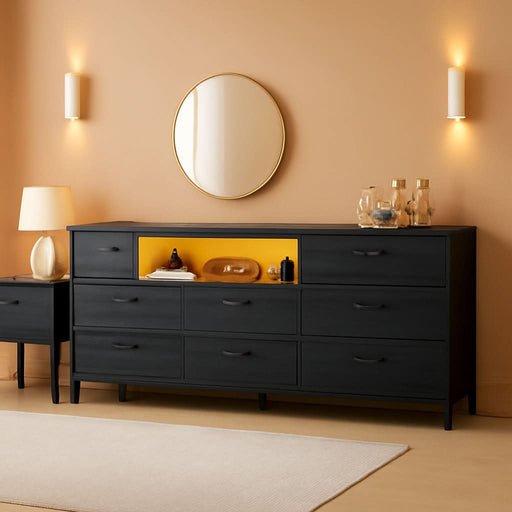 Black Dresser With 75 Inch TV Stand For Living Room Black Dresser With 75 Inch TV Stand For Living Room