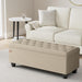 Storage Ottoman, Storage Bench, Tufted Entryway Bedroom Bench, 17.7 X 46.5 X 17.7 Inches, Hinges Easy Lid Operation, Wooden Legs, Linen-Look Cover, Loads 330 Lb, Camel Brown ULOM070K01