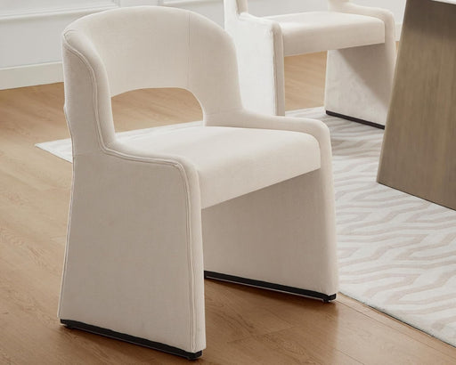 Modern Slipcovered Dining Chair-Upholstered Armless Chenille Kitchen Chairs with Curved Back, Accent Set for Dining Room/Living Room/Restaurant, Grey