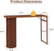 55" Long Bar Table, Fluted Wood Counter Height Pub Table, High Top Kitchen Breakfast Bar Tables with Sturdy Metal Frame, Modern Bar Height Dining Table for Bistro, Dining Room, Living Room