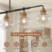 Black Gold Linear Chandelier Six Lights Illumination