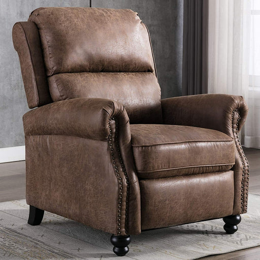 Pushback Recliner Chair with Rivet Detail