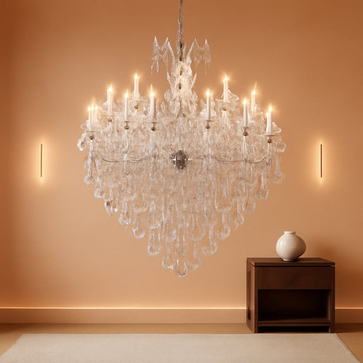 Large Modern Chandelier Light Fixtures - 36 Lights, 4 Layers Chrome Crystal Chandeliers for Hotel, Lobby, Foyer, Entrance Hall, Staircase