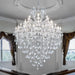 Large Modern Chandelier Light Fixtures - 36 Lights, 4 Layers Chrome Crystal Chandeliers for Hotel, Lobby, Foyer, Entrance Hall, Staircase