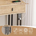 Large Vanity Desk with 3 Color Touch Screen Dimming Mirror, Vanity Desk with Charging Station, Modern Retractable Makeup Dressing Table, Makeup Table with Storage Shelves and 5 Sliding Drawers, Oak