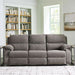 Scranto Contemporary Manual Reclining Sofa, Gray