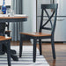 Home Styles Classic Black and Oak Pair of Dining Chairs, with Solid Hardwood Construction, Cottage Oak Finish, X-Style Back, and Mission Style Look, Set of Two