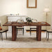78 Inch Rectangular Dining Table for 6-8 People, Large Modern Farmhouse Kitchen Table with Grooved Wood-Strip Base, Perfect for Dining Room or Family Gathering, Walnut
