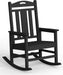 Oversized Outdoor Rocking Chair, 380Lbs Heavy-Duty Large Patio Rocker, Weather Resistant & Anti-Fade Porch Chair, High Back Cozy Rocking Chair for Outside, Fire Pit, Deck, Garden, Black