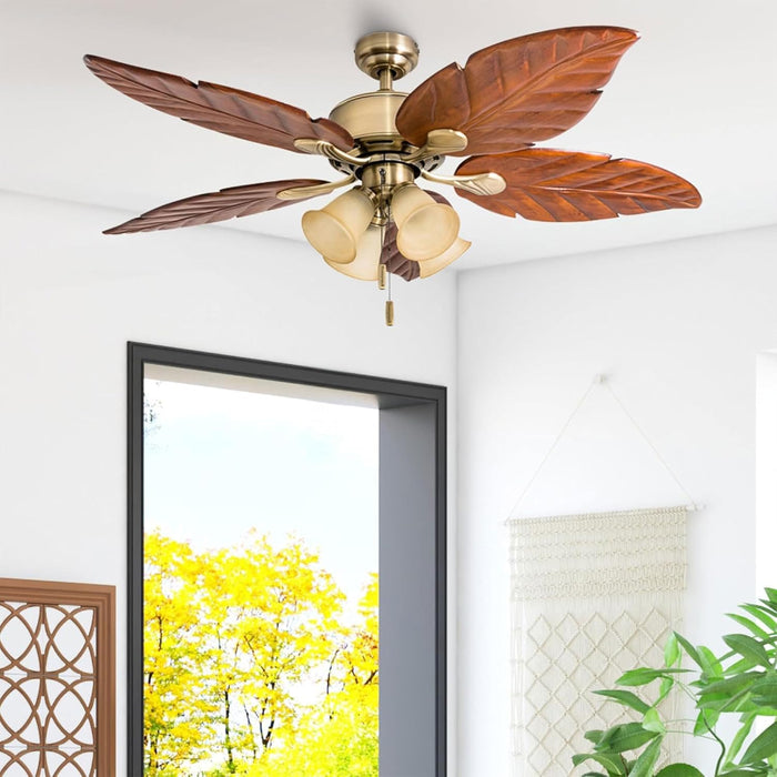 Exclusive 52 Inch Aged Brass Reversible Ceiling Fan