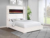 Home Furnishings - Tisdall - Wood and Fabric - Queen Bed with High Headboard and Integrated Flame Box with Color Options - Bedroom - Cream - 306032Q