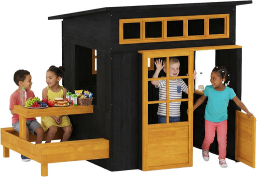 Kids Outdoor Weather Resistant Playhouse With Benches