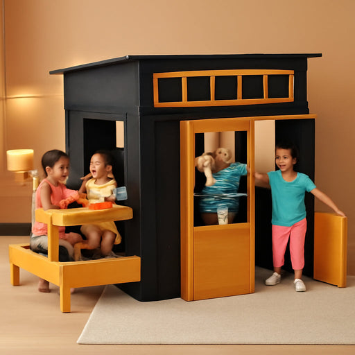 Kids Outdoor Weather Resistant Playhouse With Benches