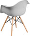 Alonza Series White Plastic Chair with Wooden Legs