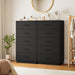 Tall Dresser with 5 Drawers, Modern Wooden Chest of Drawers with Diamond Panel, Anti-Tipping Device, Sturdy and Stable Storage Organizer for Bedroom, Hallway, Living Room