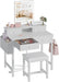 White Makeup Vanity Desk With Mirror LedLightingSystem