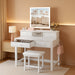 White Makeup Vanity Desk With Mirror LedLightingSystem