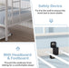Bunk Bed Twin over Twin with Trundle, Metal Bunkbeds with Ladder and Full-Length Guardrail, No Box Spring Needed, Space Saving, Noise Free, White