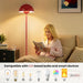 Red Floor Lamp for Living Room, 66'' Tall Industrial Standing Lamp with Unique Reflecting Shade, Mid Century Modern Ambient Light for Bedroom Office Corner