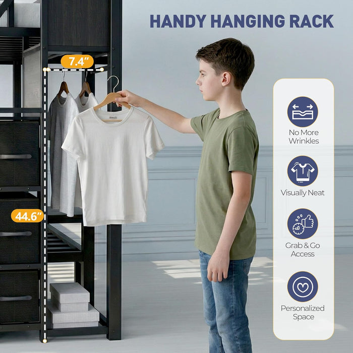 Black Twin Over Twin SpaceSaving BunkBed PremiumEdition