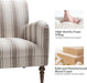 Modern Accent Chair with Arms and Wooden Legs, Comfy Upholstered Armchair for Living Room, Bedroom (Stripe Pattern, Tan)